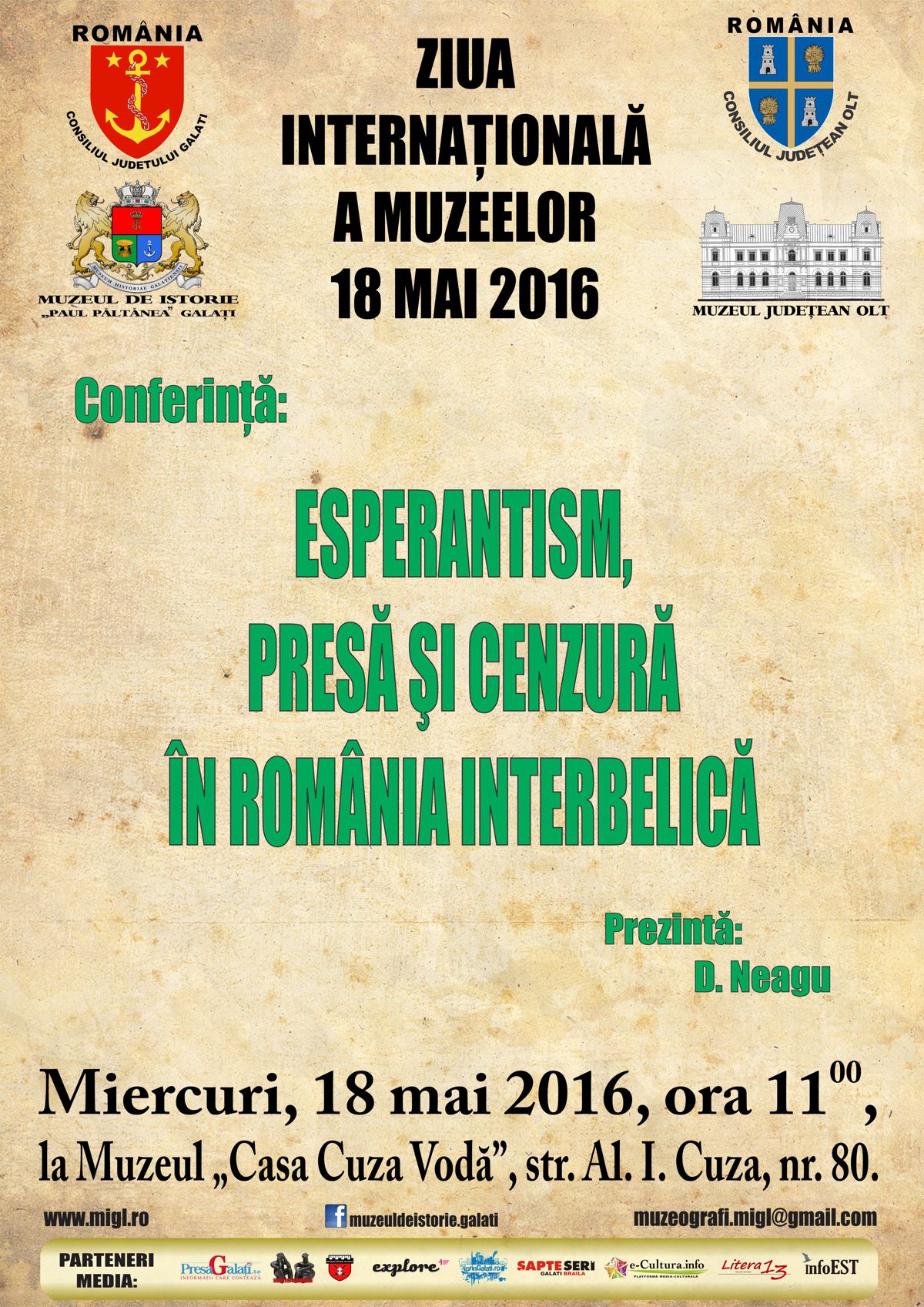 Afis 18 mai Conferinta Esperantism