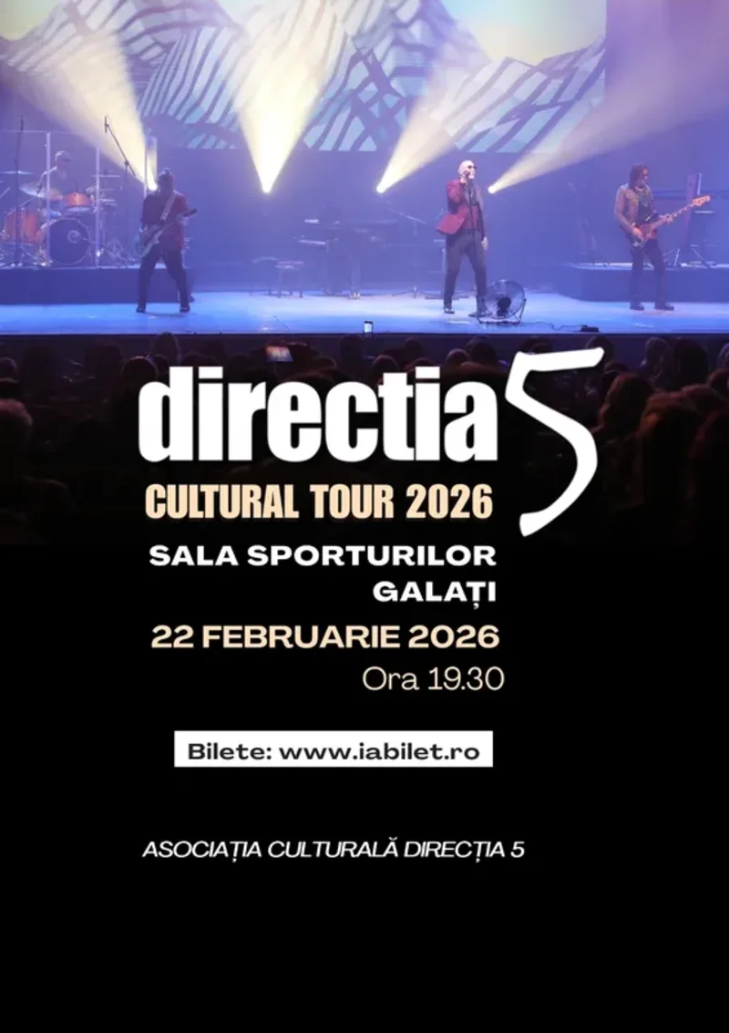 Concert Direcția 5 – Cultural Tour 2026, Sala Sporturilor, 22 februarie